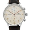 Up Close Front Facing Picture Of IWC IW371445 Stainless Steel Watch Pre Owned Condition