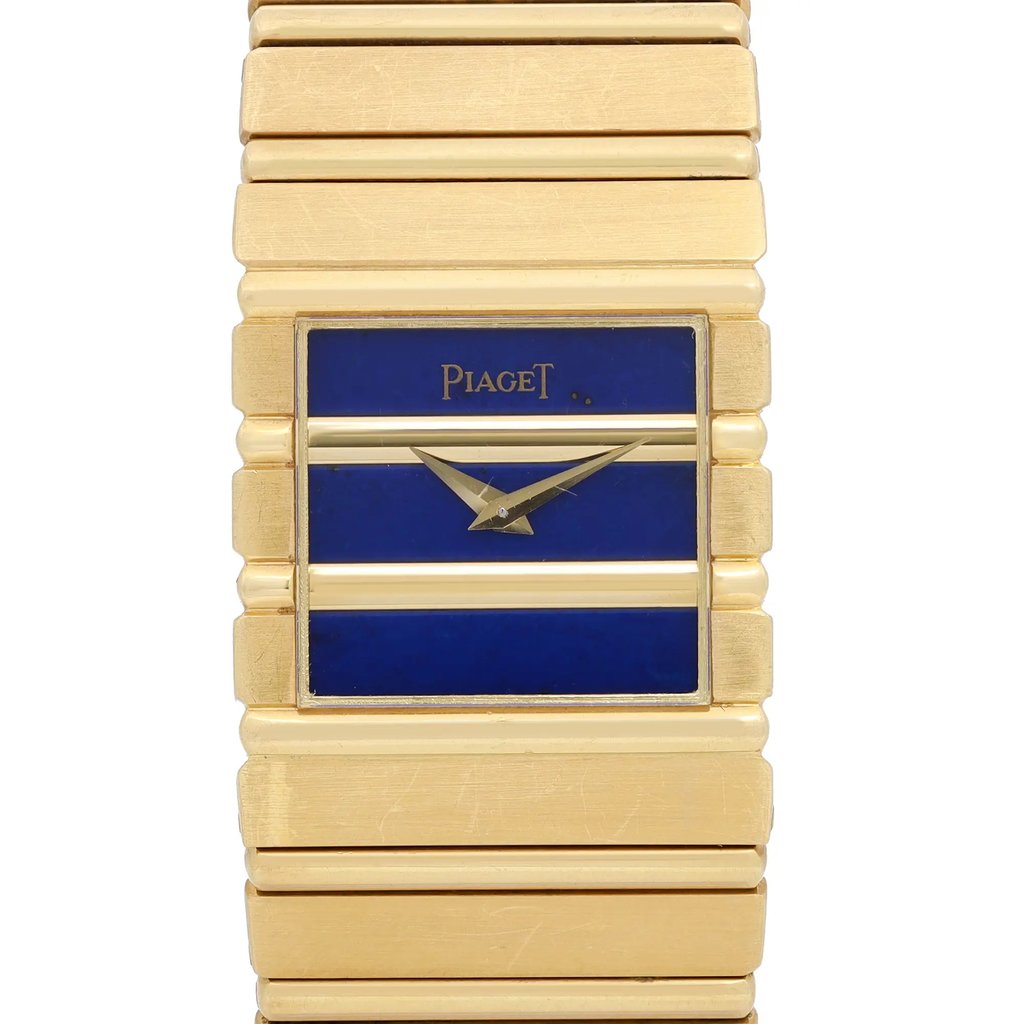 Up Close Front Facing Picture Of Piaget 7131 C 701 Gold 18kt Watch Pre Owned Condition