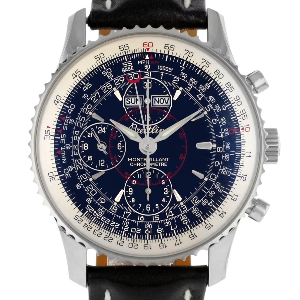 Up Close Front Facing Picture Of Breitling A2133012/B571-435X Stainless Steel Watch Pre Owned Condition