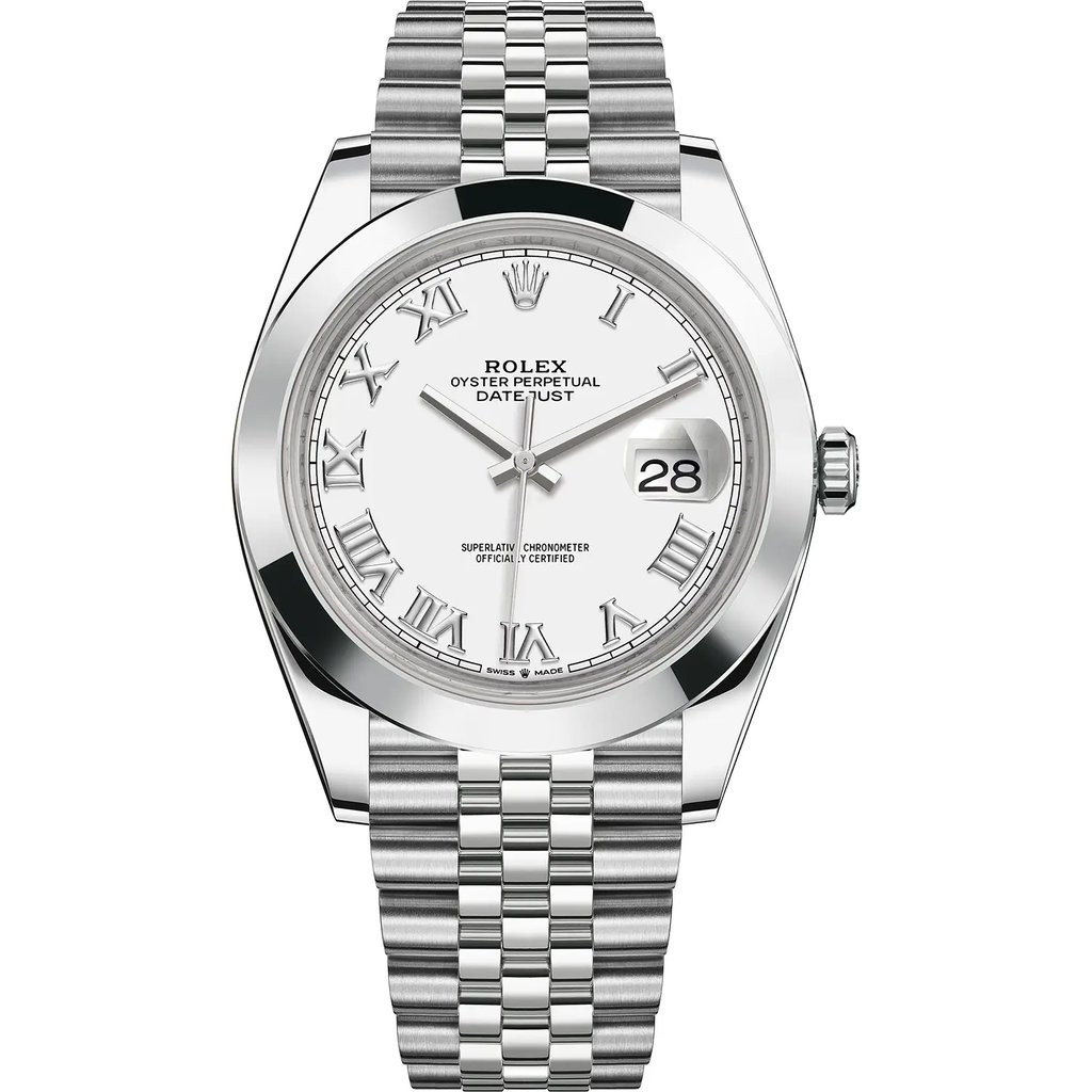Front Full View Of Rolex 126300 Stainless Steel Watch Pre Owned Condition {Product Condition}