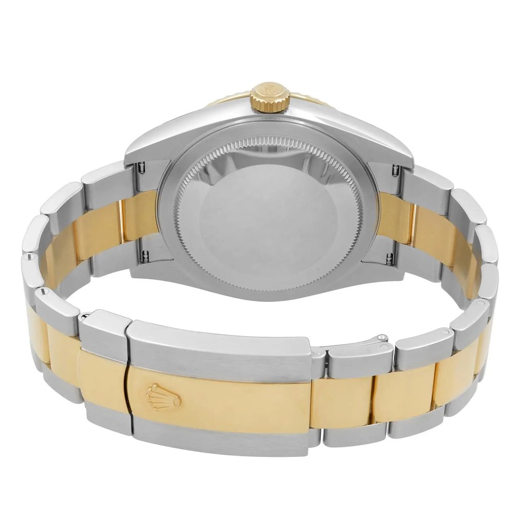 Back View Of Solid Back Case And Closed Stainless Steel,Yellow Gold Band Of Rolex 326933 Watch Pre Owned Condition