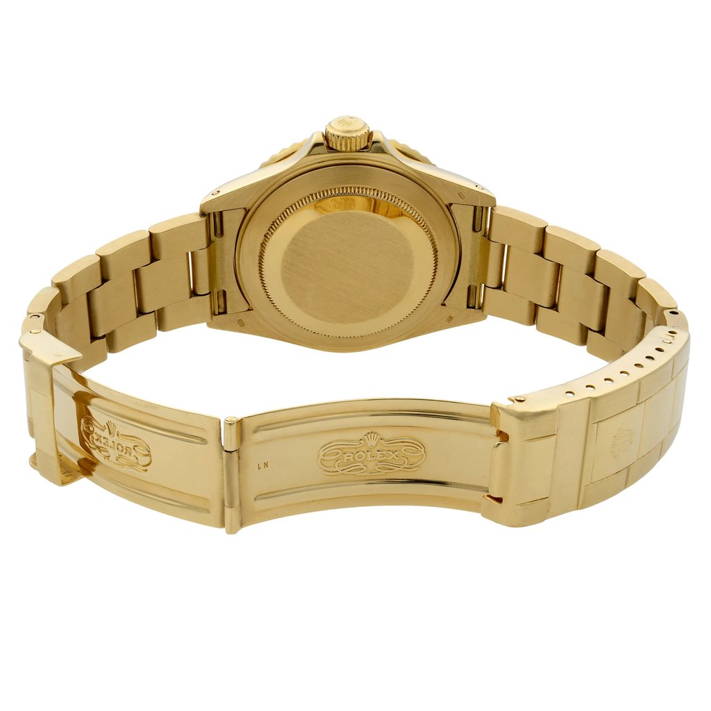 Back View Of {Caseback} Back Case And Open Gold Band Of Rolex 16618 Watch Pre Owned Condition