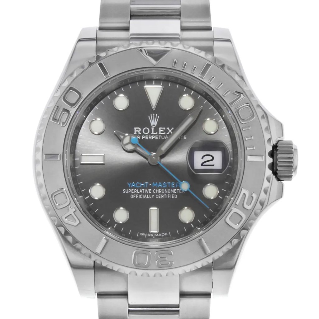 Up Close Front Facing Picture Of Rolex 116622 Stainless Steel Watch Pre Owned Condition