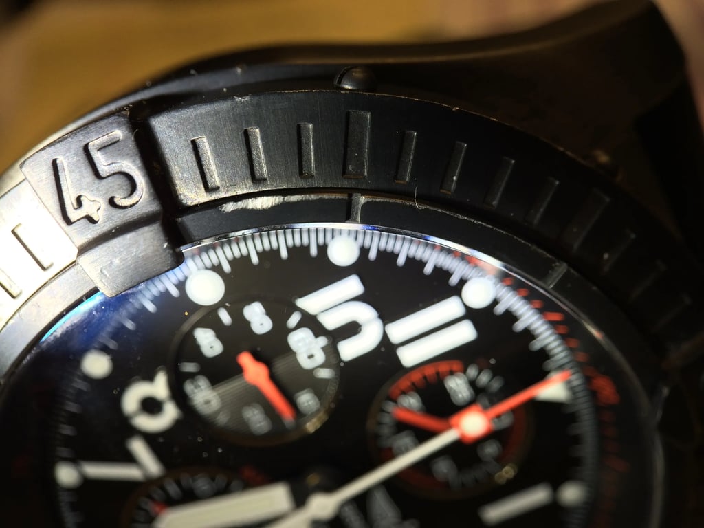 Up Close Front Facing Picture Of Breitling M13370/B930 Stainless Steel Watch Pre Owned Condition