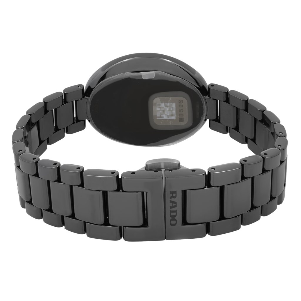 Back View Of Snap Back Case And Closed Ceramic Band Of Rado R53093152 Watch Unworn Condition