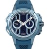 An image of a pre-owned wristwatch viewed from the front at a close-up angle, showcasing the detailed watch face. The watch features a blue color scheme with visible dials and mechanical elements. The brand name "Jacob & Co Genève" is prominently displayed below the 12 o'clock position. The watch has a blue strap and a robust design with distinct edges.
