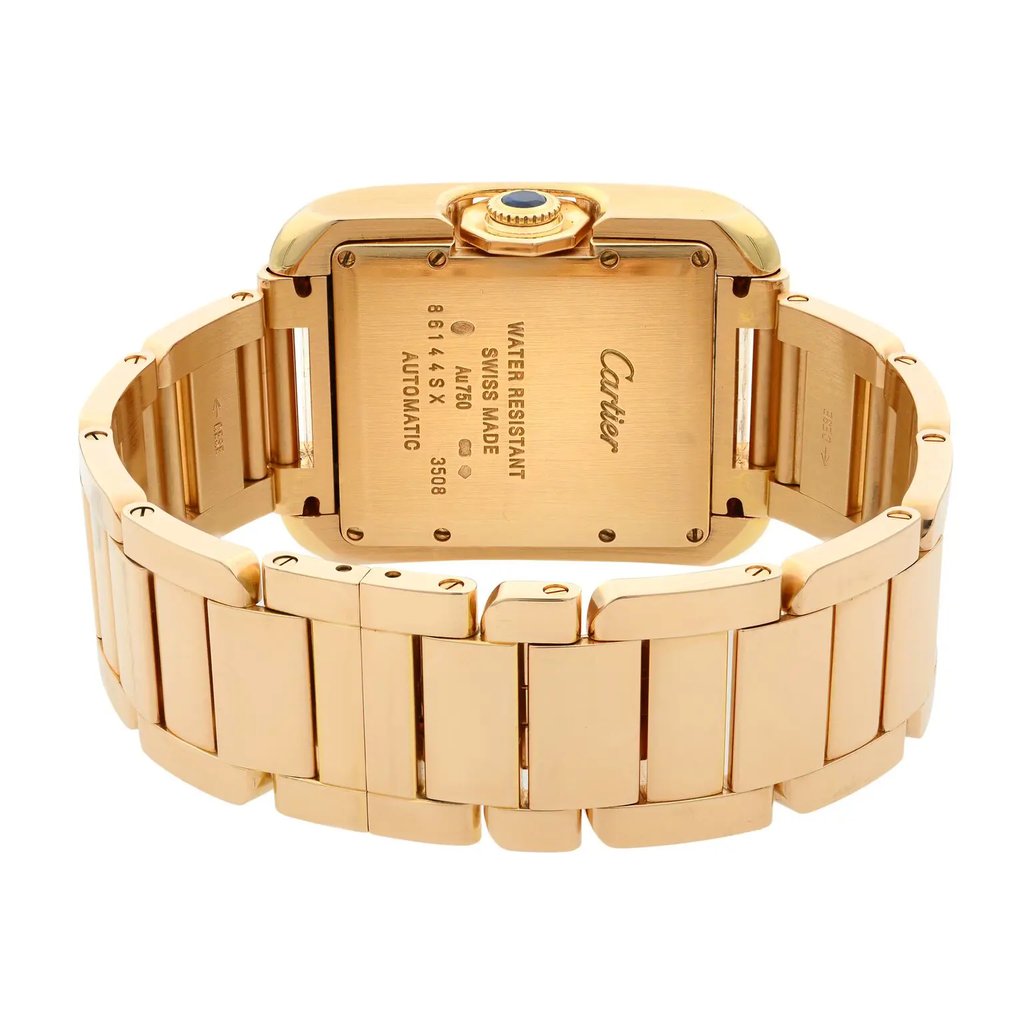 Back View Of {Caseback} Back Case And Closed Rose Gold Band Of Cartier W5310003 Watch Pre Owned Condition