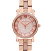 An image of a Wristwatch by Michael Kors. This Display Model item is designed for Women, featuring a Dress/Formal style. It has a Quartz movement and an Analog display with a Rose dial color. The indices include Roman Numerals. The band is made of Stainless Steel and the case is made of Stainless Steel. The watch has a Round shape with a case size of 28 mm and a case thickness of 9 mm.