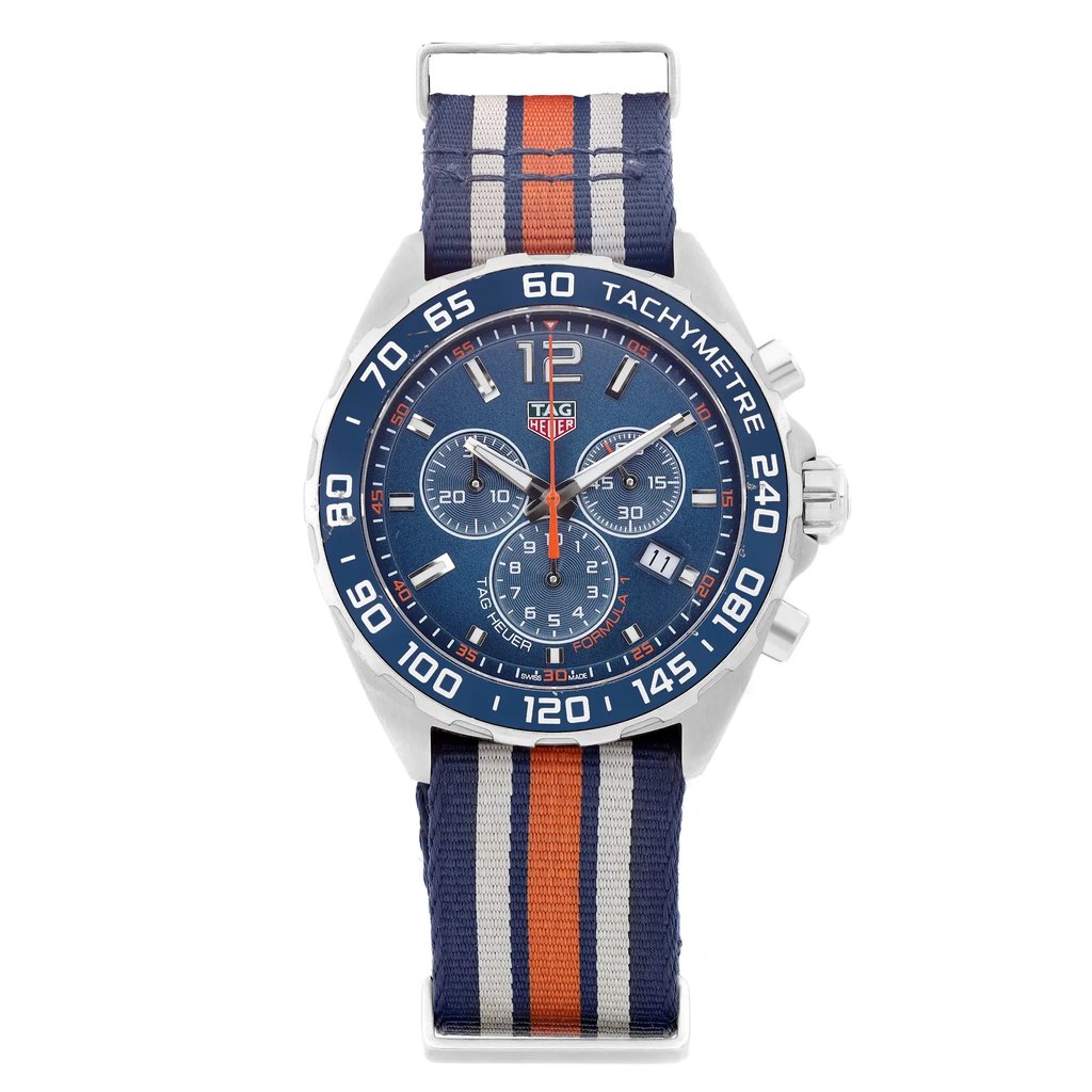 Front Full View Of TAG Heuer CAZ1014.FC8196 Stainless Steel Watch Pre Owned Condition Good