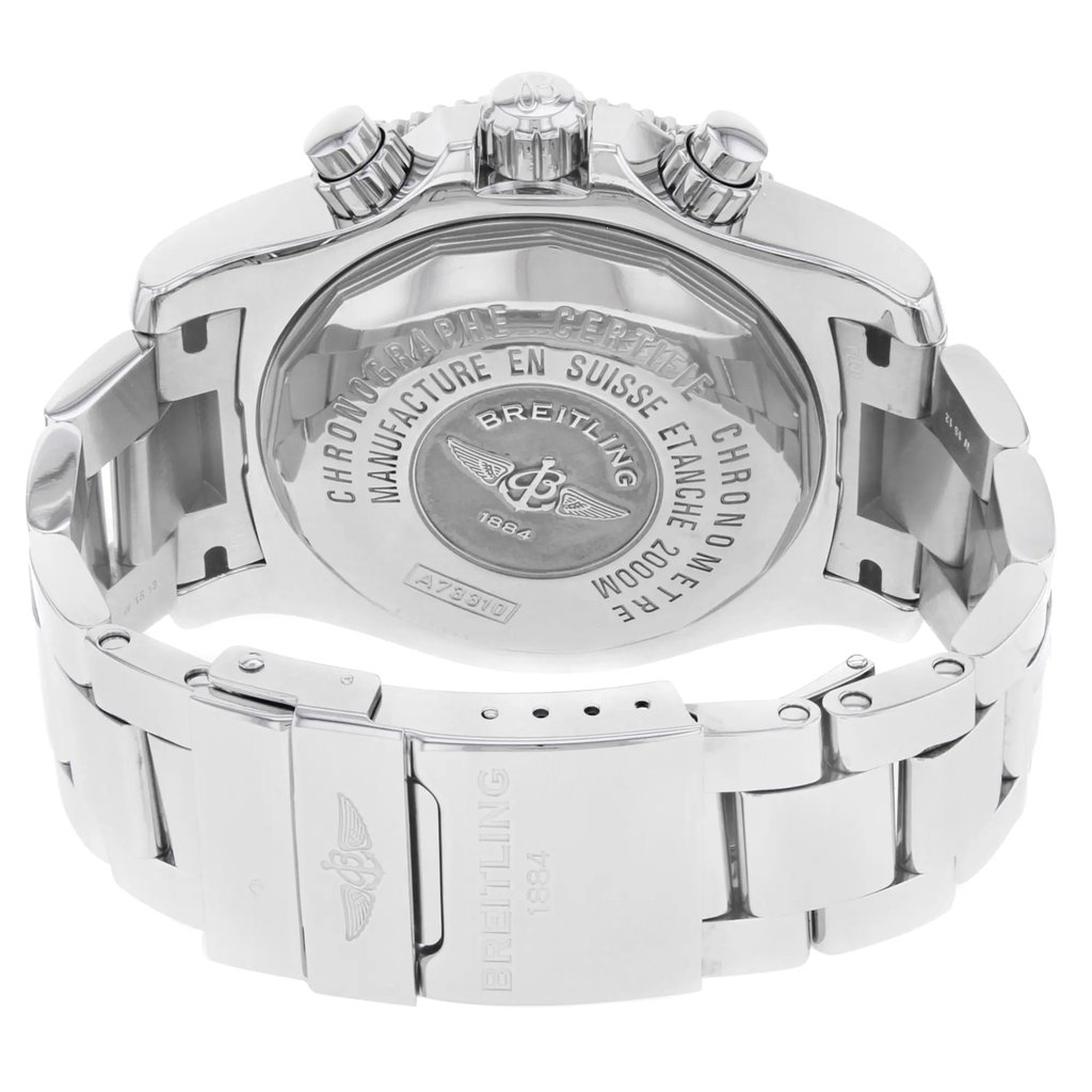 Back View Of {Caseback} Back Case And Closed Stainless Steel Band Of Breitling A73310A8/BB74-160A Watch Pre Owned Condition