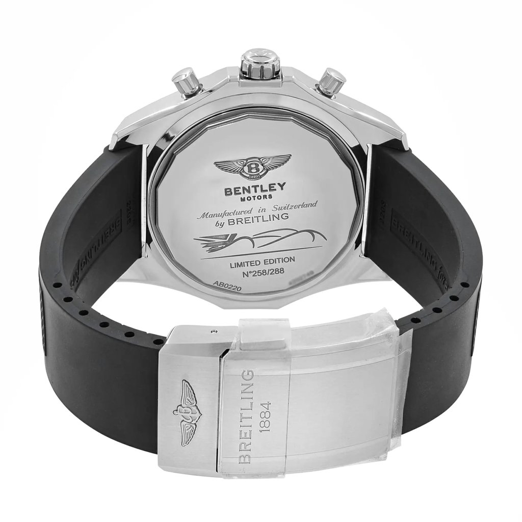 Back View Of {Caseback} Back Case And Closed Rubber Band Of Breitling AB022022/BC8L-220S Watch Display Model Condition