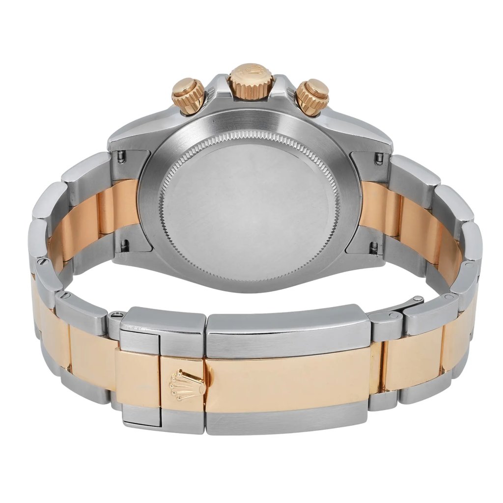 Back View Of Solid Back Case And Closed Stainless Steel,Yellow Gold Band Of Rolex 116523 Watch Pre Owned Condition
