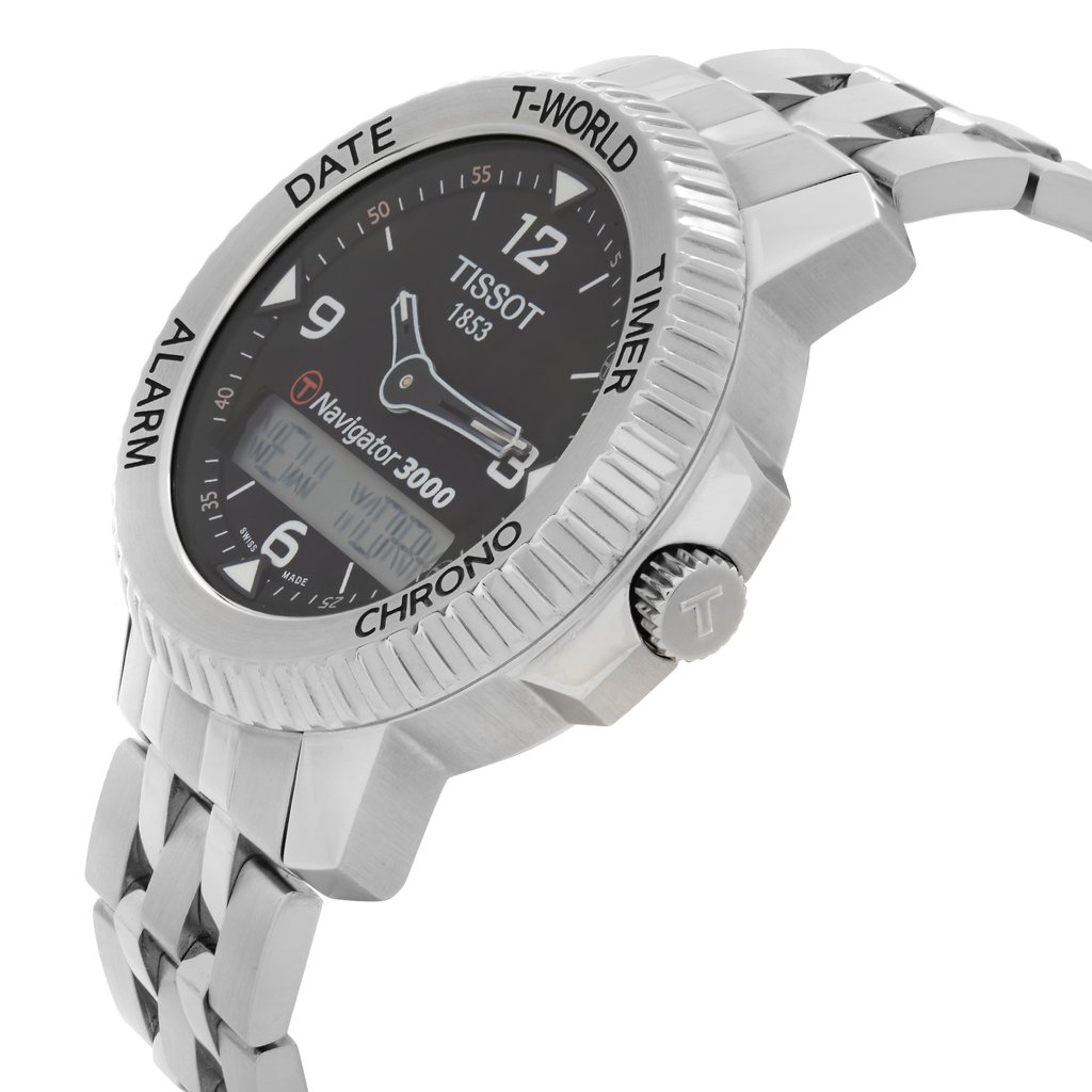 View Of Crown Facing Side Of Tissot T96.1.488.52 Stainless Steel Watch Pre Owned Condition