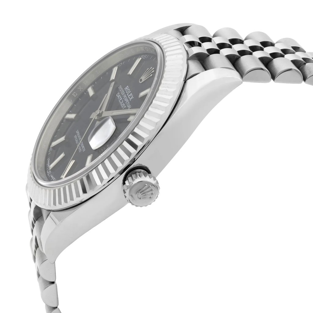 View Of Crown Facing Side Of Rolex 126334 Stainless Steel Watch Pre Owned Condition