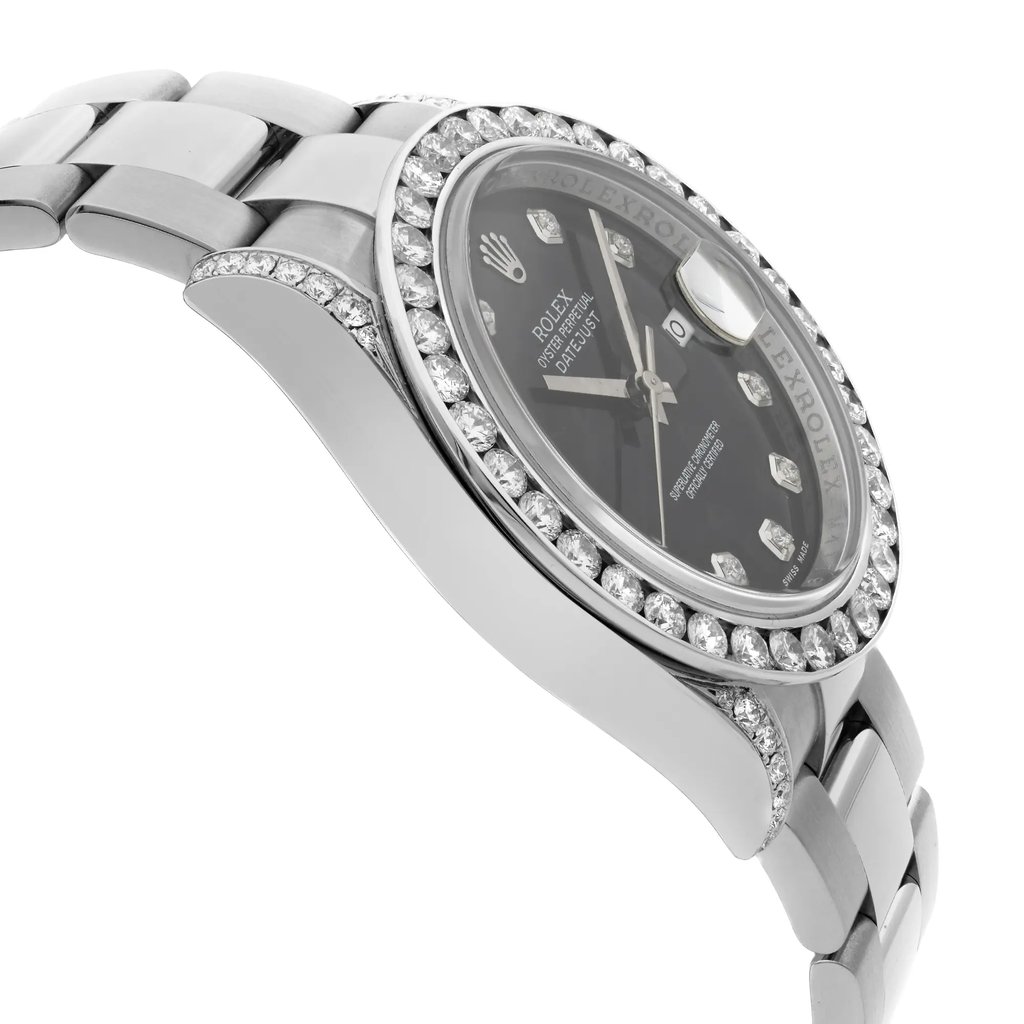 View Of Opposite Crown Facing Side Of Rolex 116234 Stainless Steel Watch Pre Owned Condition
