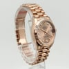 View Of Opposite Crown Facing Side Of Rolex 278275 Rose Gold Watch New Condition