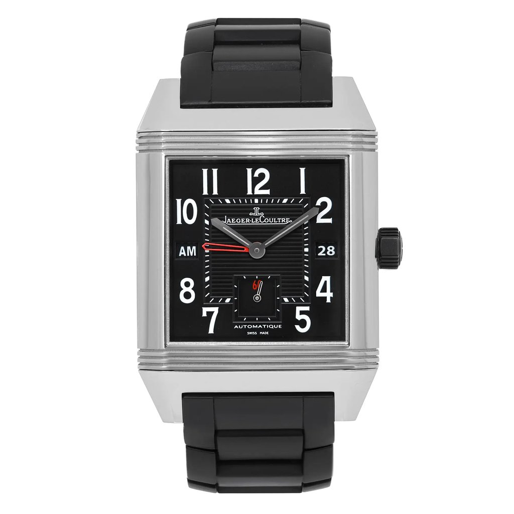 Front Full View Of Jaeger-LeCoultre 230.8.77 Stainless Steel Watch Pre Owned Condition Good