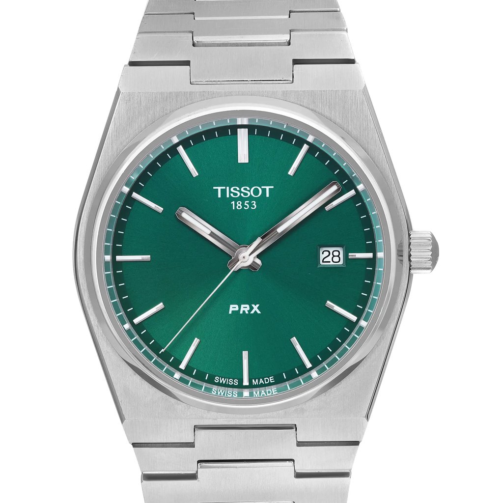 Up Close Front Facing Picture Of Tissot T1374101109100 Stainless Steel Watch Pre Owned Condition