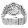 Back View Of Exhibition Back Case And Closed Stainless Steel Band Of OMEGA 123.10.38.22.01.001 Watch Pre Owned Condition