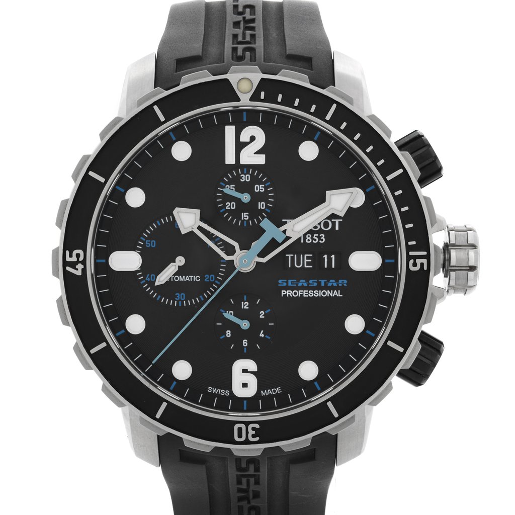 Up Close Front Facing Picture Of Tissot T066.414.17.057.00 Stainless Steel Watch Pre Owned Condition