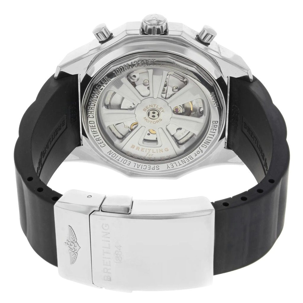 Back View Of {Caseback} Back Case And Closed Rubber Band Of Breitling A2536824/BB11-212S Watch Pre Owned Condition