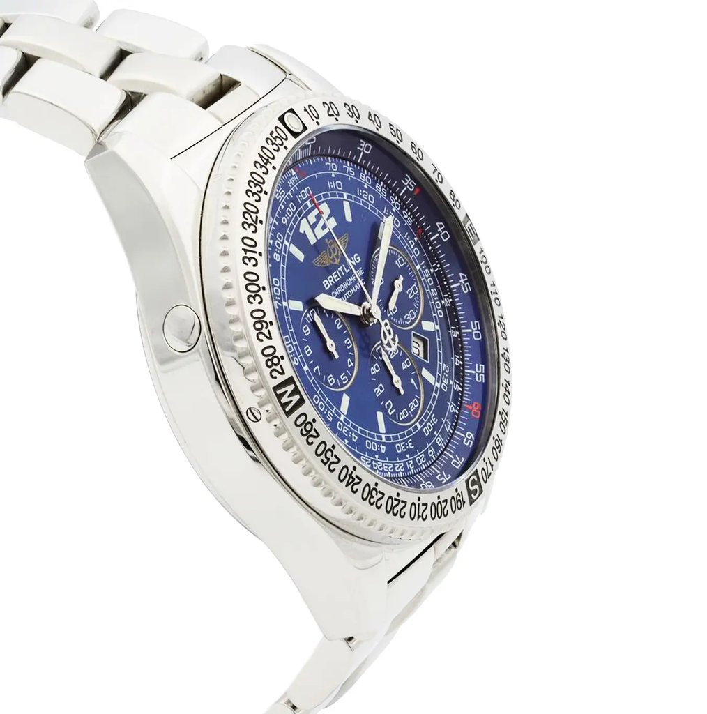 View Of Opposite Crown Facing Side Of Breitling A42362 Stainless Steel Watch Pre Owned Condition