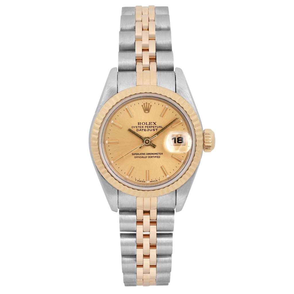 Front Full View Of Rolex 69173 Stainless Steel Watch Pre Owned Condition Good