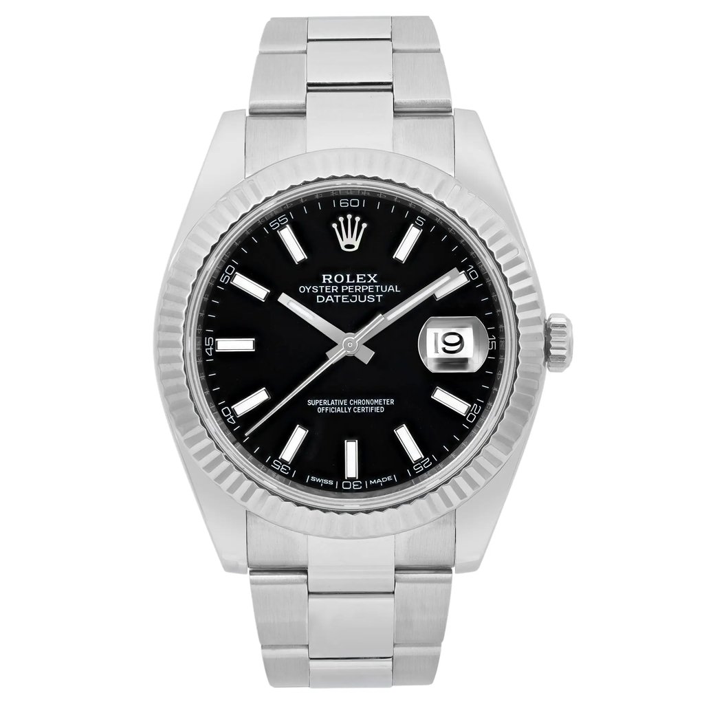 Front Full View Of Rolex 126334 Stainless Steel Watch Pre Owned Condition Excellent