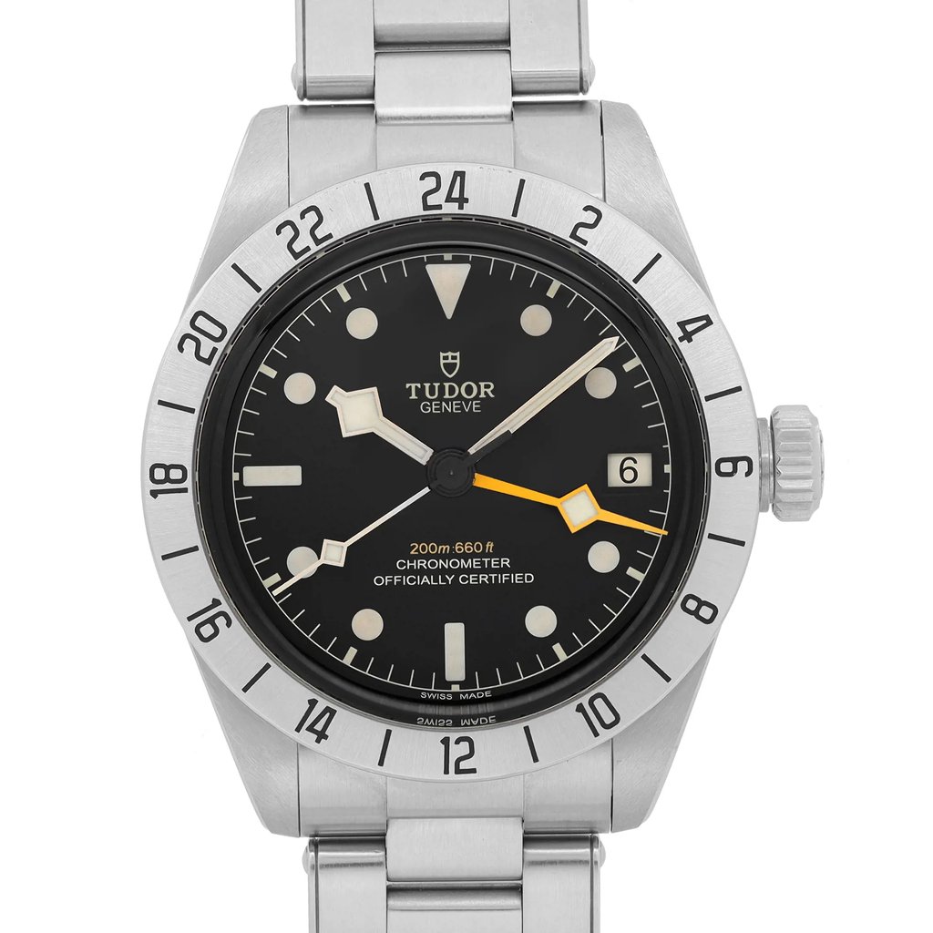 Up Close Front Facing Picture Of TUDOR M79470-0001 Stainless Steel Watch Unworn Condition