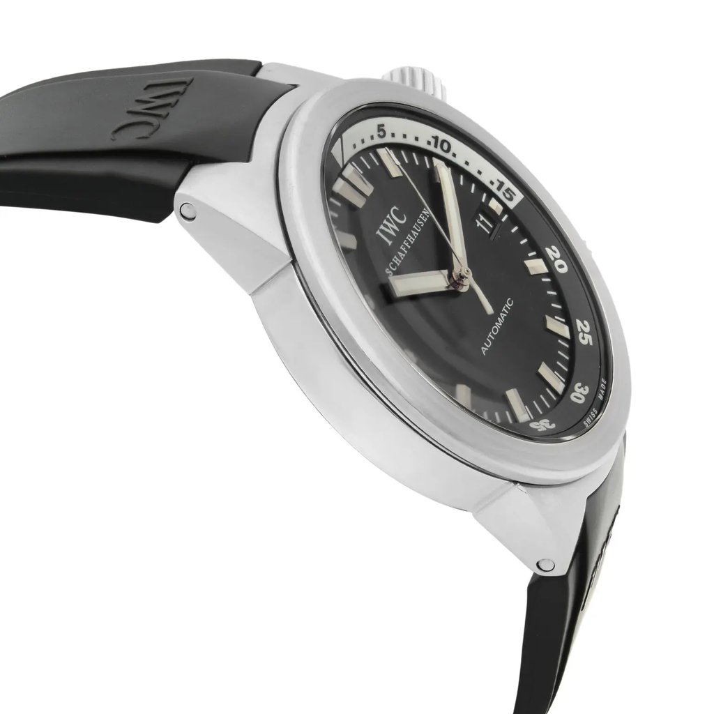 View Of Opposite Crown Facing Side Of IWC IW3548-07 Stainless Steel Watch Pre Owned Condition