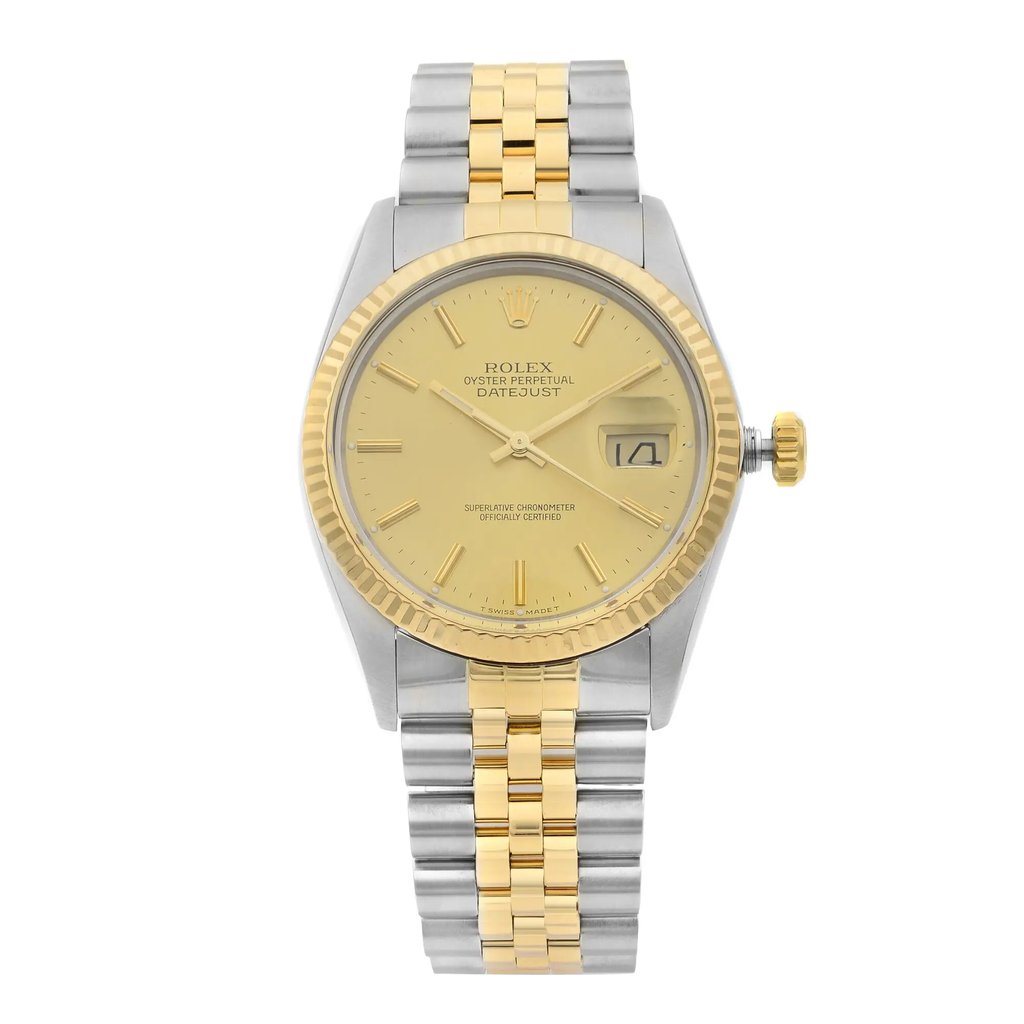 Front Full View Of Rolex 16013 Stainless Steel Watch Pre Owned Condition {Product Condition}