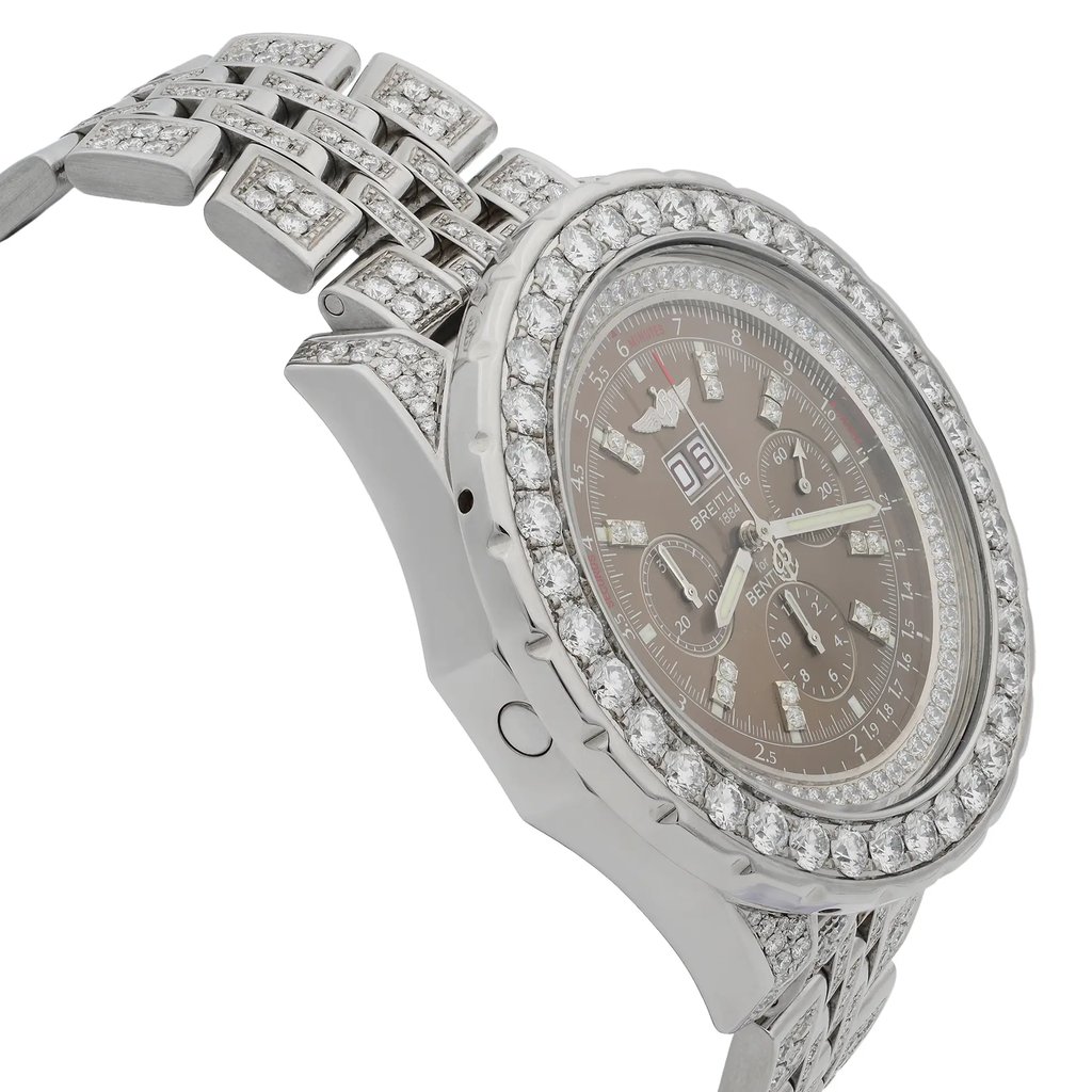 View Of Opposite Crown Facing Side Of Breitling A44362 Stainless Steel Watch Pre Owned Condition