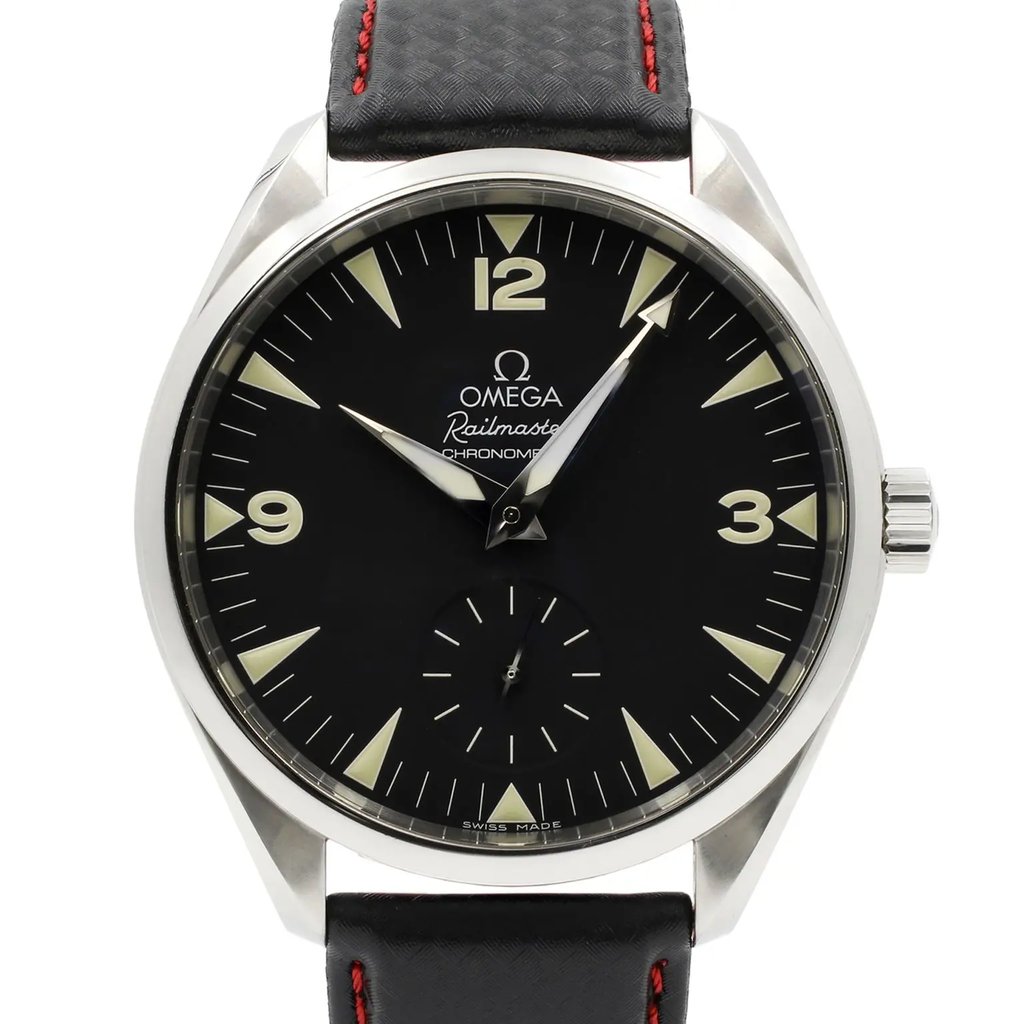 Up Close Front Facing Picture Of OMEGA 2806.52.37 Stainless Steel Watch Pre Owned Condition