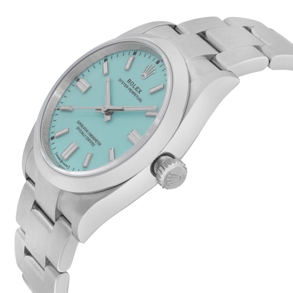 View Of Crown Facing Side Of Rolex 126000 Stainless Steel Watch New Condition