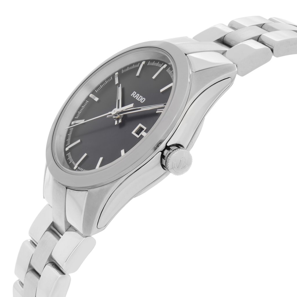 View Of Crown Facing Side Of Rado R32110153 Stainless Steel Watch Unworn Condition