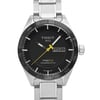 Up Close Front Facing Picture Of Tissot T100.430.11.051.00 Stainless Steel Watch Display Model Condition