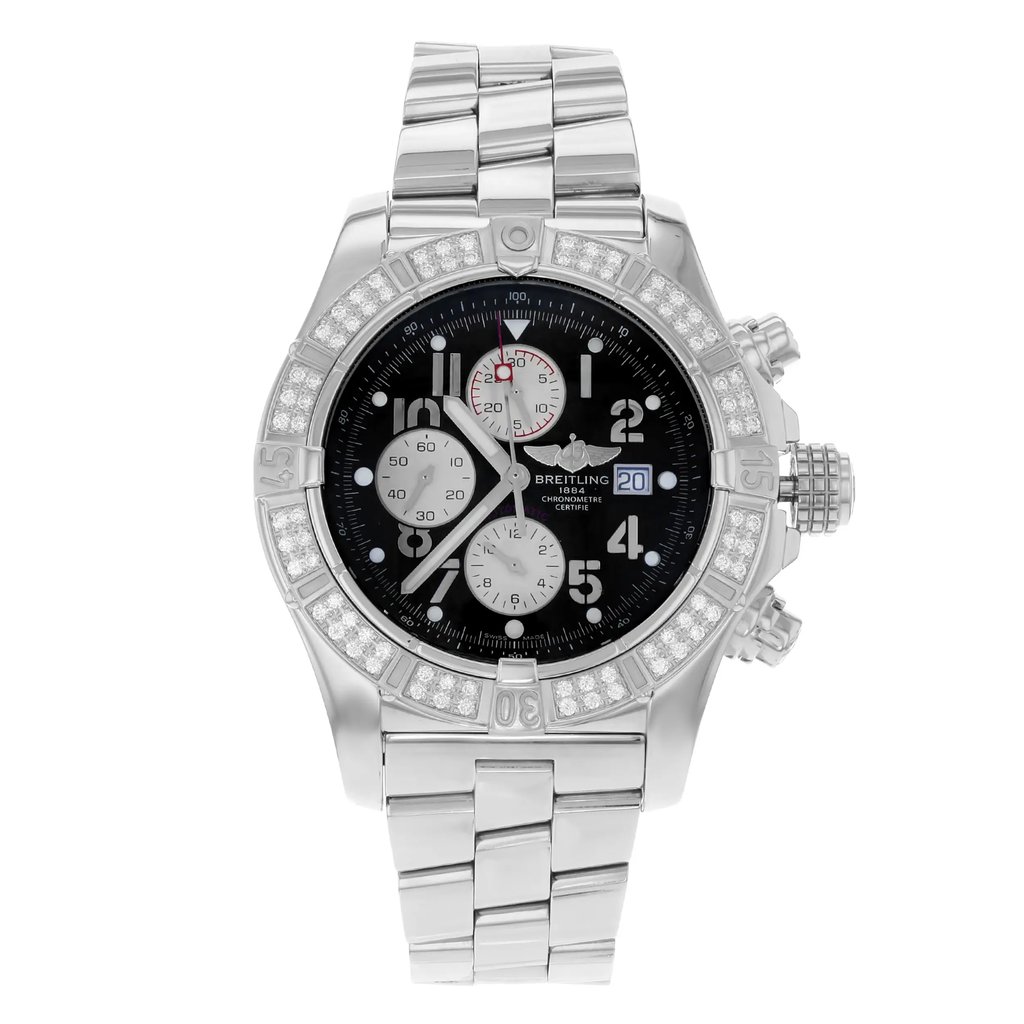 Front Full View Of Breitling A1337053/B973-135A Stainless Steel Watch Display Model Condition {Product Condition}