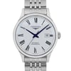 Up Close Front Facing Picture Of Longines L2.821.4.11.6 Stainless Steel Watch Display Model Condition