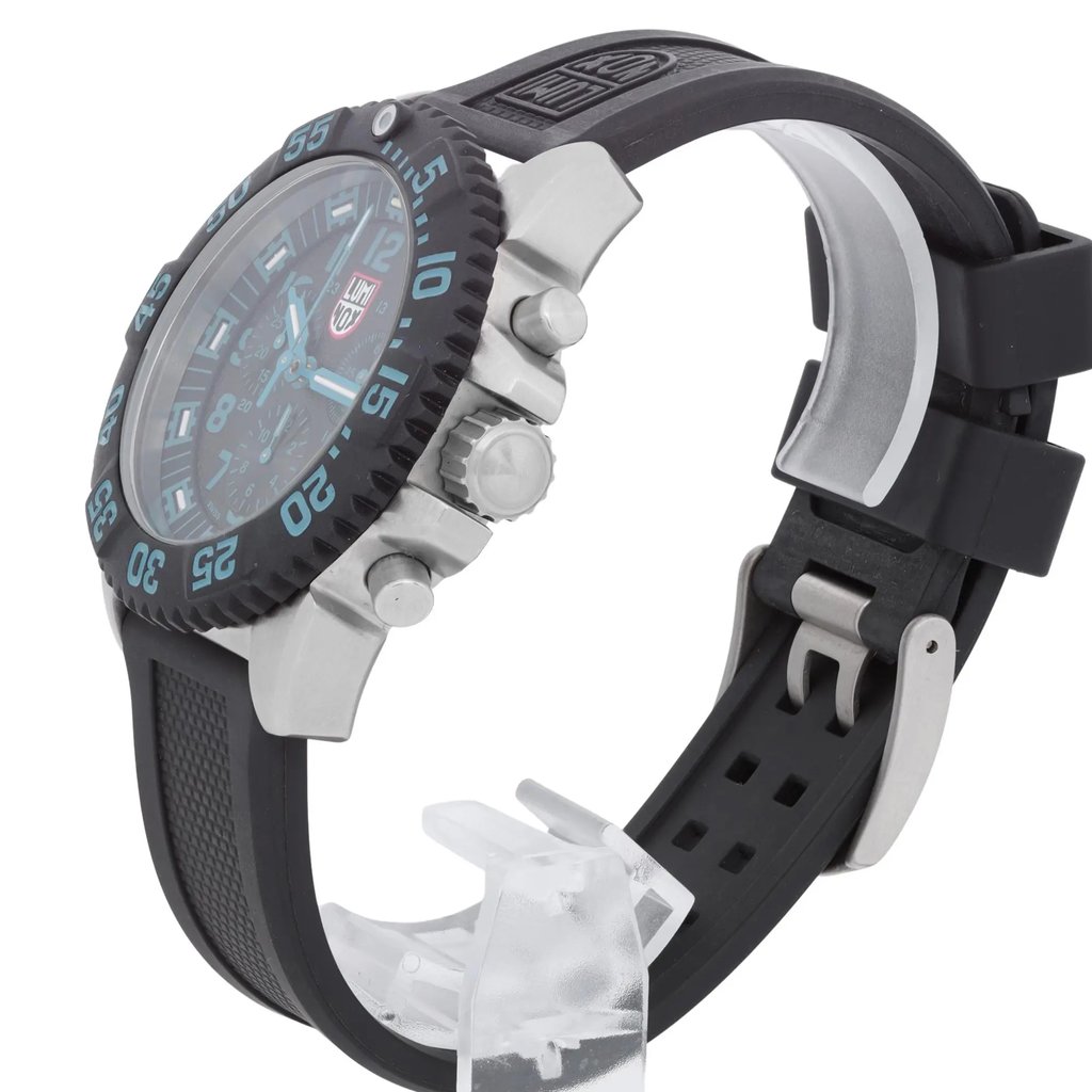 View Of Crown Facing Side Of Luminox XS.3183 Stainless Steel Watch Display Model Condition