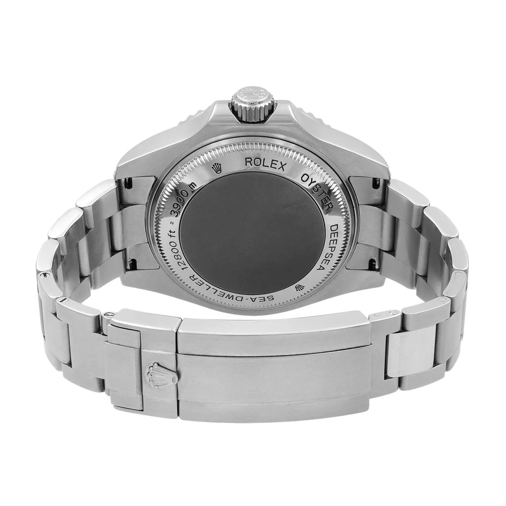 Back View Of Solid Back Case And Closed Stainless Steel Band Of Rolex 116660  Watch Pre Owned Condition