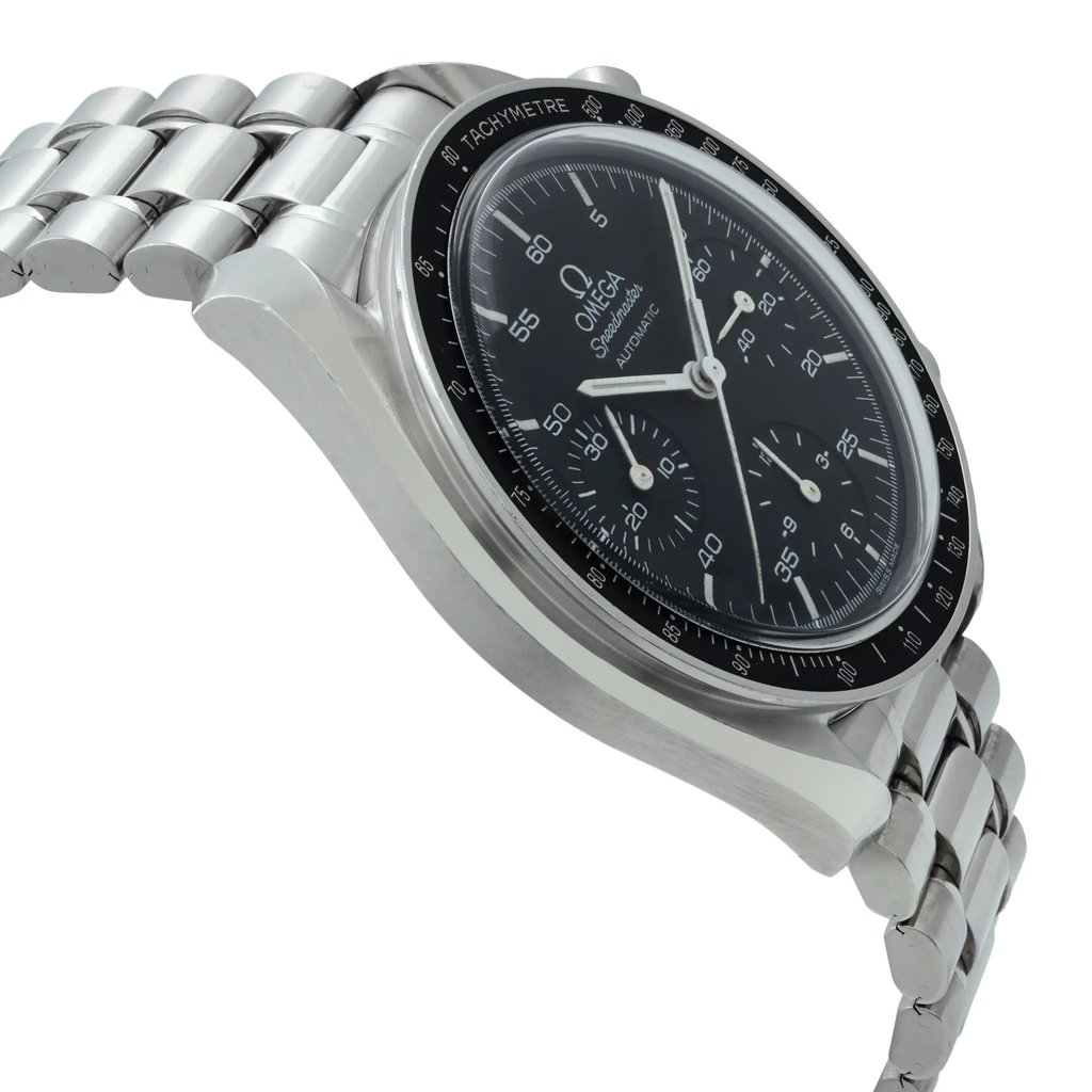 View Of Opposite Crown Facing Side Of OMEGA 3510.50.00 Stainless Steel Watch Pre Owned Condition