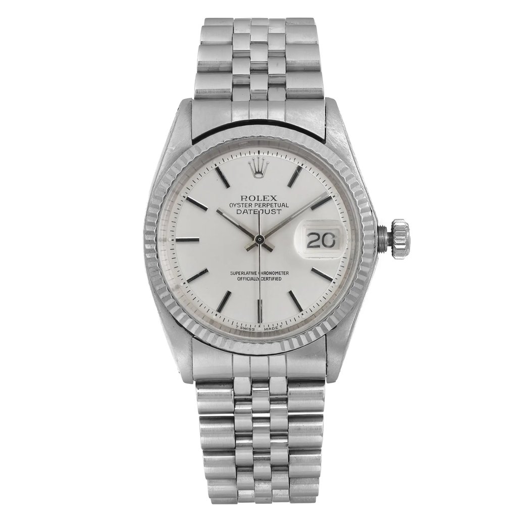 Front Full View Of Rolex 1601 Stainless Steel Watch Pre Owned Condition Fair