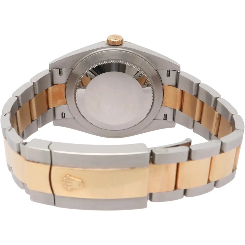 Back View Of Solid Back Case And Closed Stainless Steel,Yellow Gold Band Of Rolex 126333G Watch Pre Owned Condition