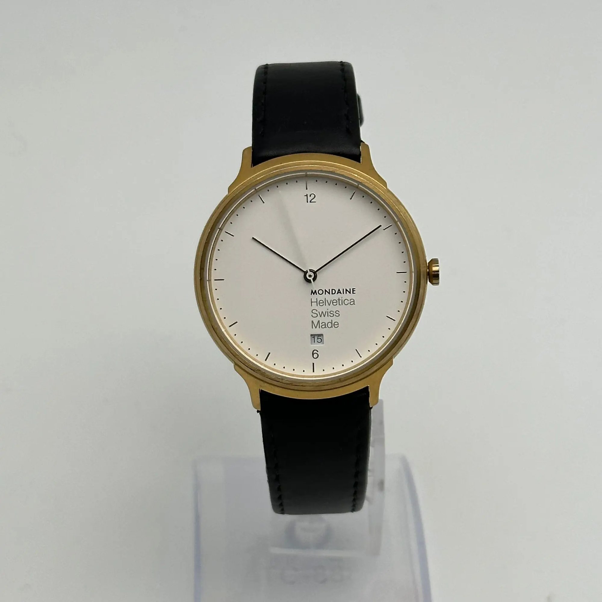 Front Full View Of Mondaine MH1.L2211.LB Stainless Steel Watch Pre Owned Condition {Product Condition}
