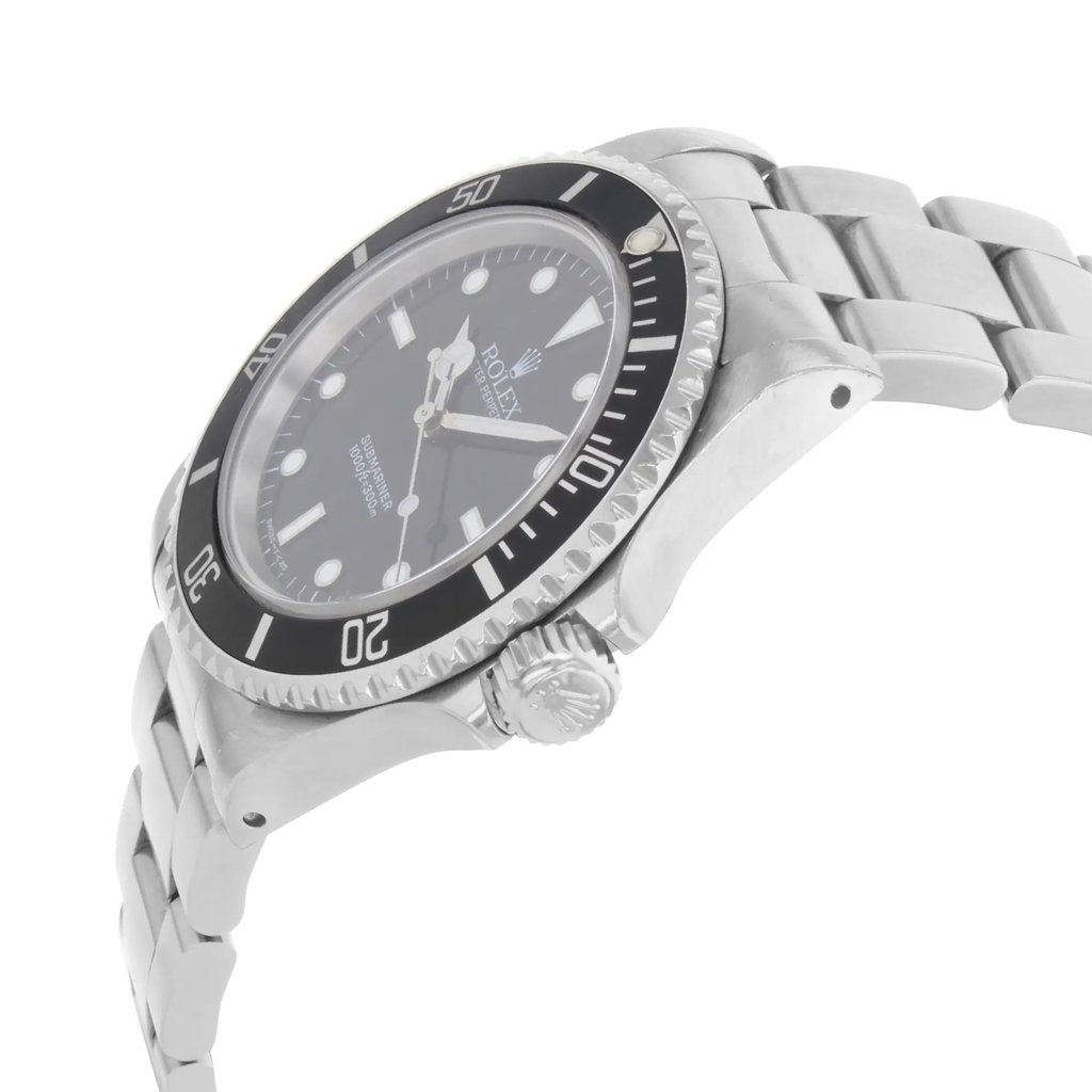 View Of Crown Facing Side Of Rolex 14060 Stainless Steel Watch Pre Owned Condition