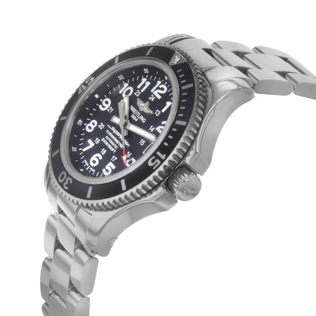 View Of Crown Facing Side Of Breitling A17312C9/BD91-179A Stainless Steel Watch Pre Owned Condition
