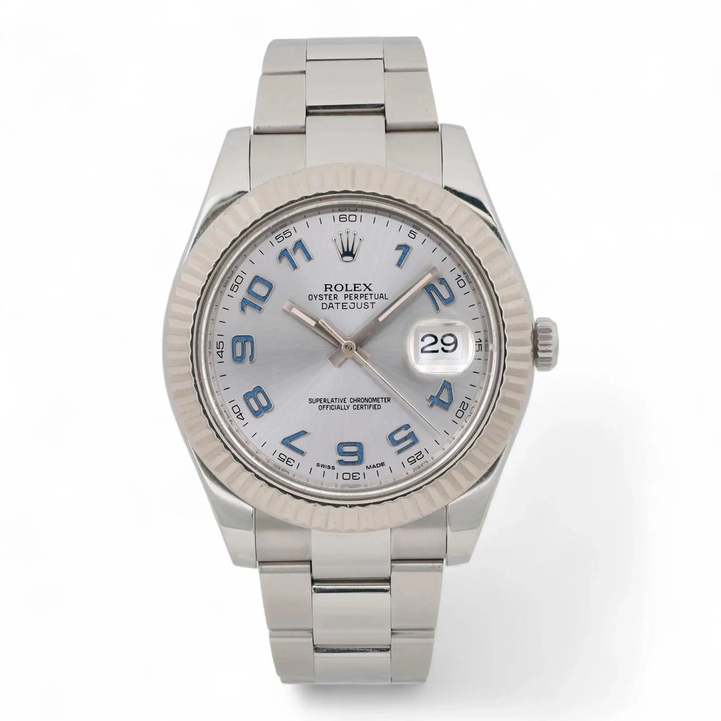 Front Full View Of Rolex 116334 Stainless Steel Watch Pre Owned Condition Good