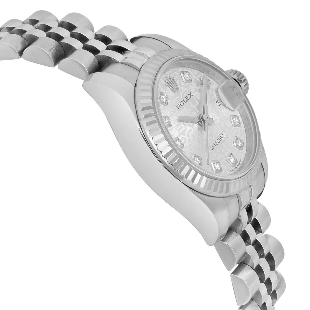 View Of Opposite Crown Facing Side Of Rolex 179174 Stainless Steel Watch Pre Owned Condition