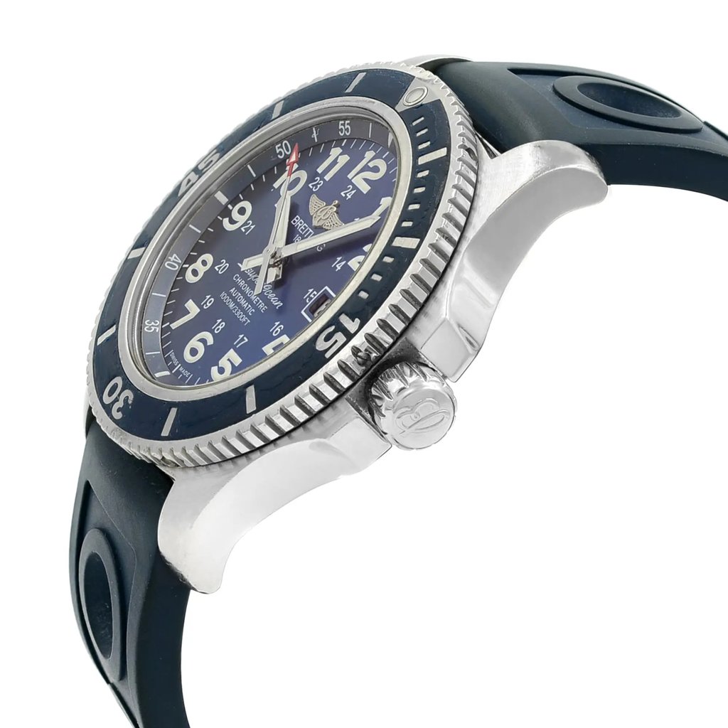 View Of Crown Facing Side Of Breitling A17392D8/C910-228S Stainless Steel Watch Pre Owned Condition