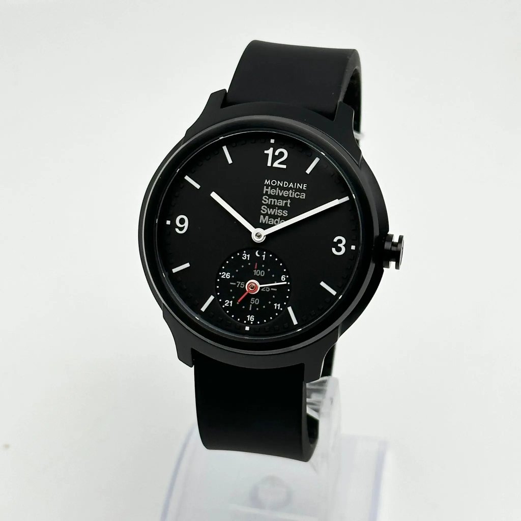 Front Full View Of Mondaine MH1.B2S20.RB Stainless Steel Watch Display Model Condition Excellent